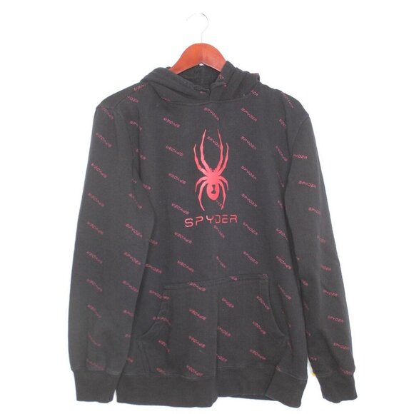 Spyder Other - Spyder Hoodie Mens M Black Red Long Sleeve Unisex Preppy Sporty Casual Relaxed